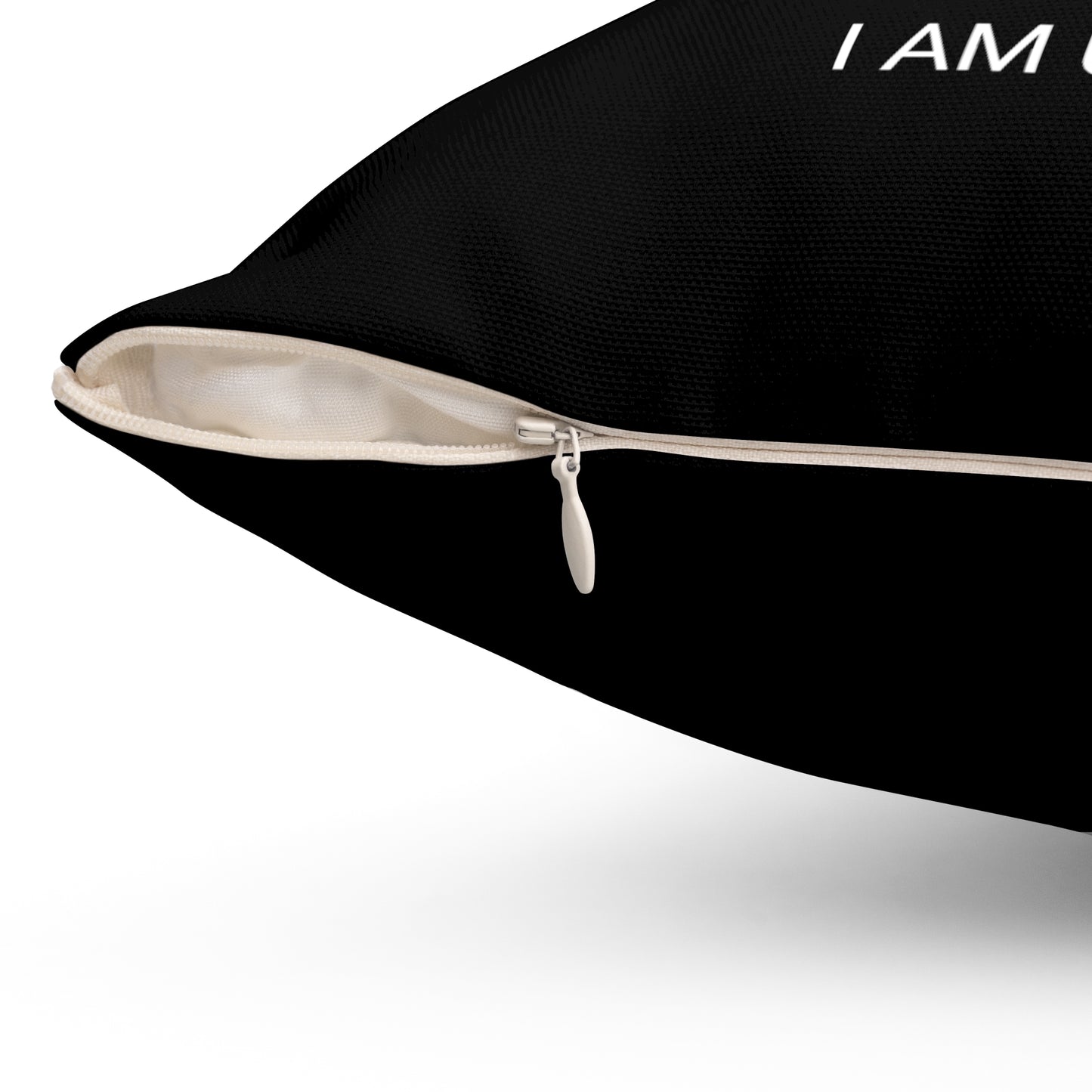 Pillow (SV) - "I Love & Believe In Me Because..." Spun Polyester Square Pillow (Black)