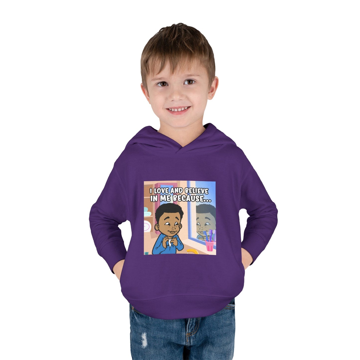 I LOVE AND BELIEVE IN ME BECAUSE...HOODIE -TODDLER (PICTURE)