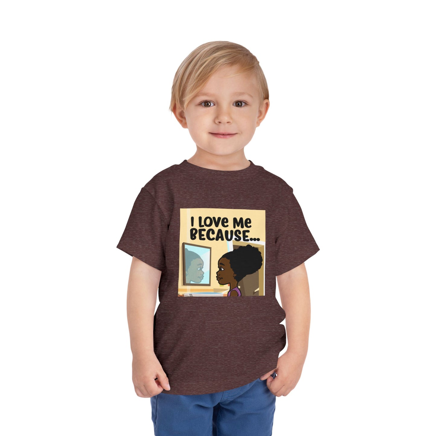 "I Love Me Because..." Toddler Short Sleeve Tee (Pic)