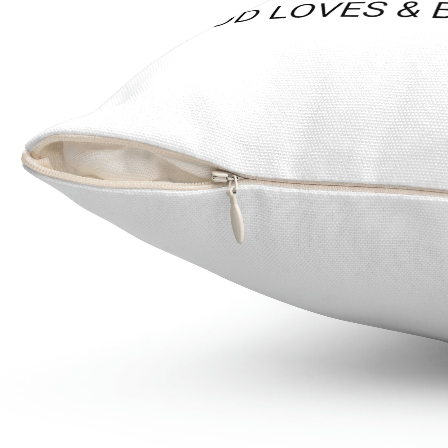 Pillow - "I Love & Believe In Me Because..." Spun Polyester Square Pillow (White)