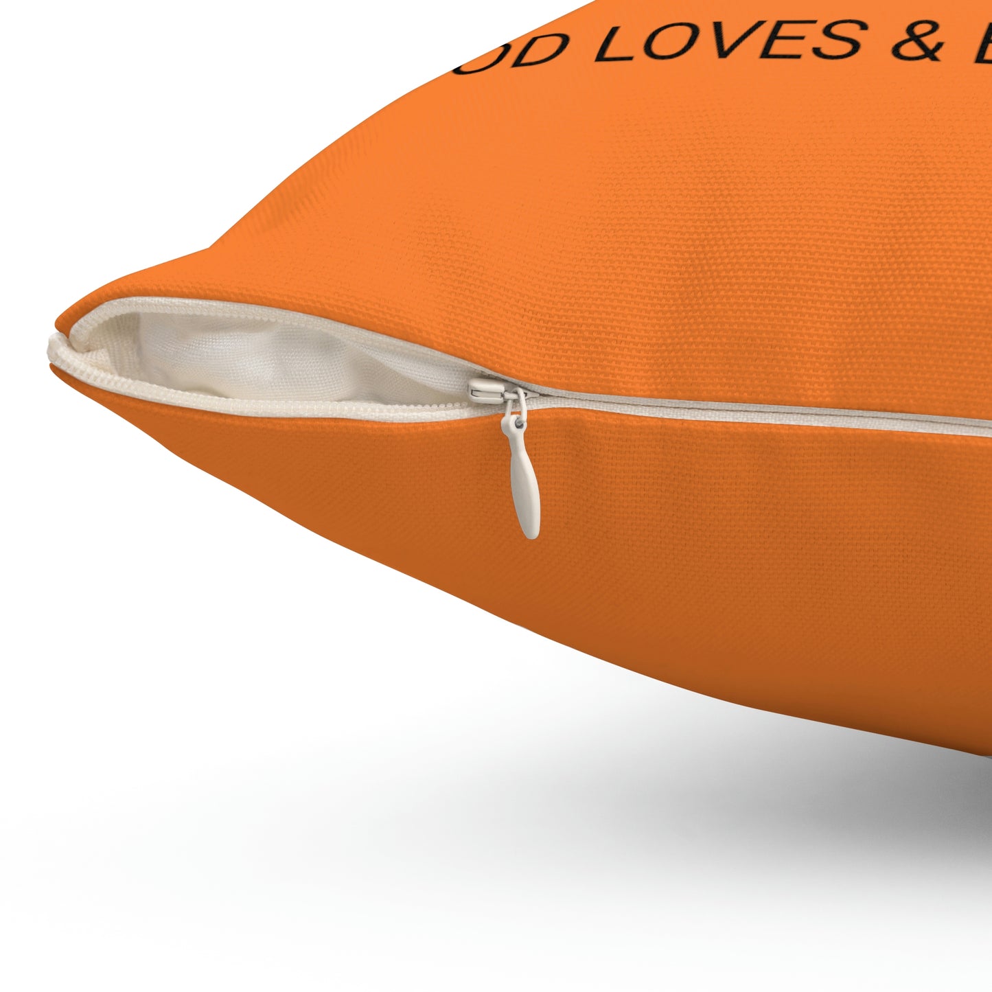 Pillow - "I Love & Believe In Me Because..." Spun Polyester Square Pillow (Crusta)