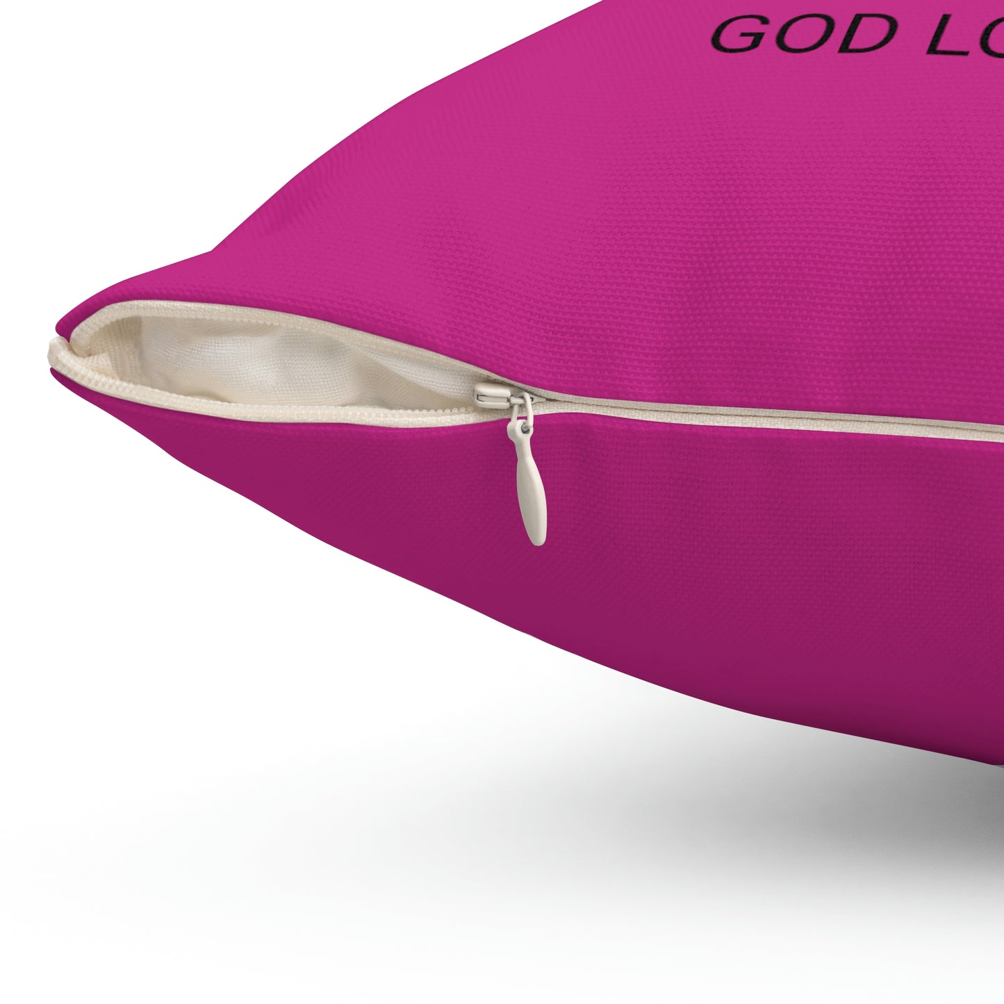 Pillow - "I Love Me Because..." Spun Polyester Square Pillow (Pink)