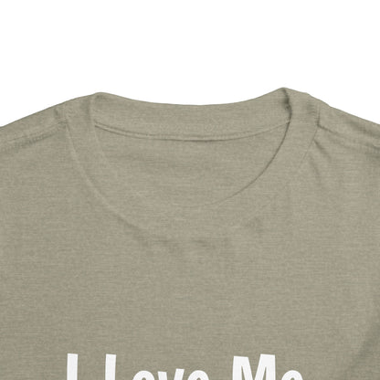 "I Love Me Because" Toddler Short Sleeve Tee (Words)
