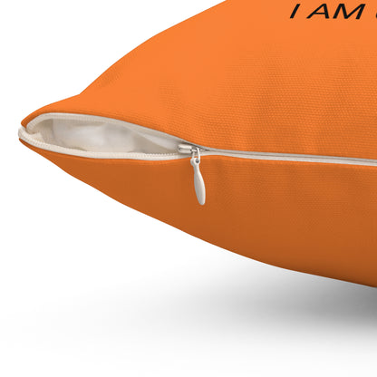 "I Love & Believe In Me Because..." Pillow (SV) - Spun Polyester Square Pillow (Crusta)