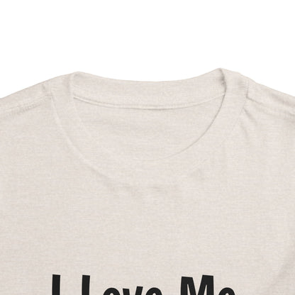 "I Love Me Because" Toddler Short Sleeve Tee (Words)