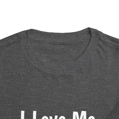 "I Love Me Because" Toddler Short Sleeve Tee (Words)