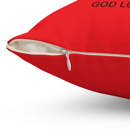 Pillow - "I Love Me Because..." Spun Polyester Square Pillow (Red)