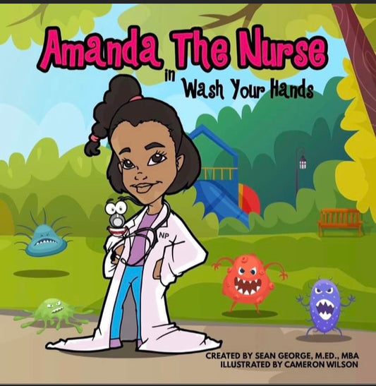 BOOK - AMANDA THE NURSE IN WASH YOUR HANDS